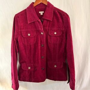 Women's J Jill Brushed Cotton Purple/Magenta Jacket